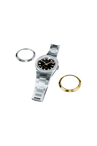 Cofanetto orologio automatico in acciaio e lunette Alicante Rainbow - Argentato e nero - Duxot
