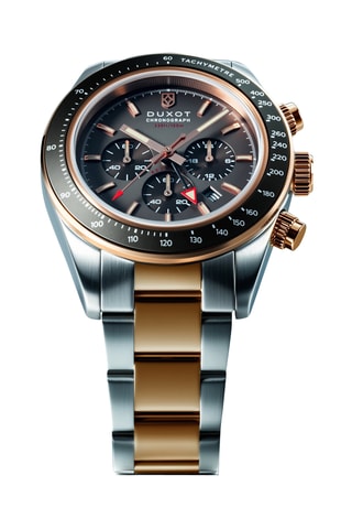 Orologio al quarzo in acciaio Vitesse - Tachimetro e cronografo - Argentato e verde scuro - Duxot