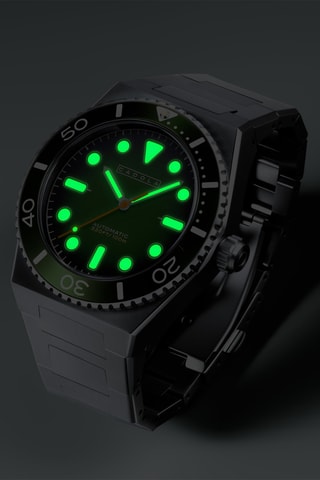 Orologio automatico in acciaio Farina - Argentato e verde scuro - Cadola