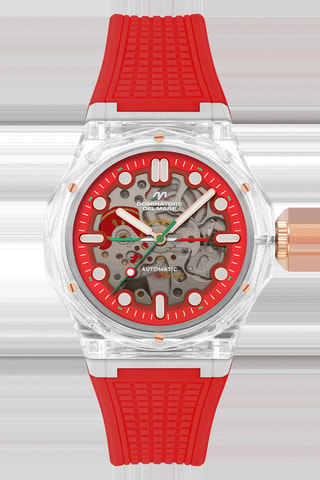 Orologio automatico in silicone Ravello - Rosso e bianco - Dominatore Del Mare