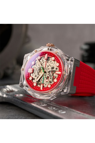 Orologio automatico in silicone Ravello - Rosso e bianco - Dominatore Del Mare