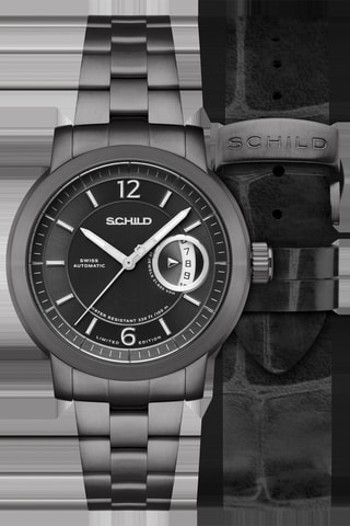 Orologio automatico in acciaio Heinrich Minimal - Grigio e nero - Schild