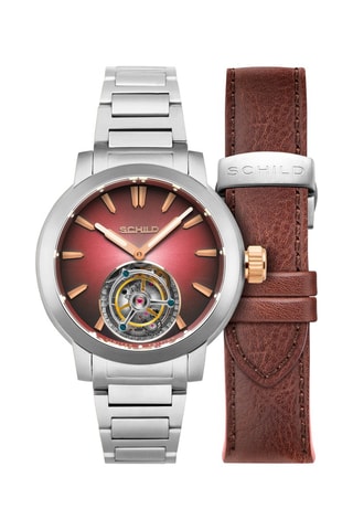 Orologio automatico in acciaio Friedrich Tourbillon Fume - Argentato e rosso