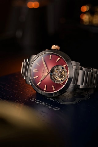 Orologio automatico in acciaio Friedrich Tourbillon Fume - Argentato e rosso