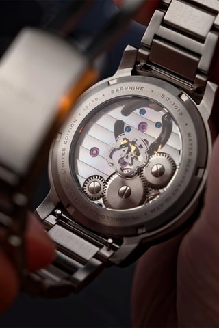 Orologio automatico in acciaio Friedrich Tourbillon Fume - Argentato e rosso