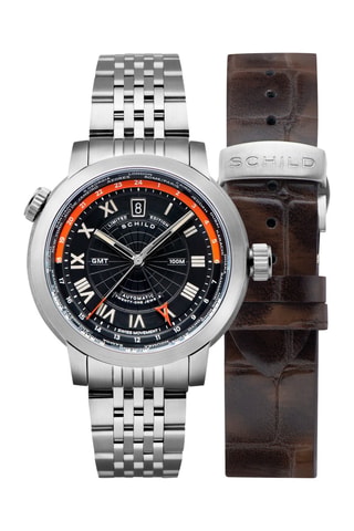 Orologio automatico Heinrich e cinturino   - Marrone