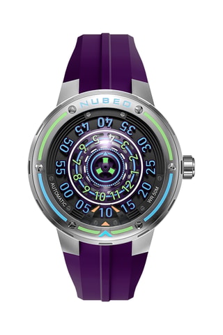 Orologio automatico in silicone Orbiter - Viola e argentato - Nubeo