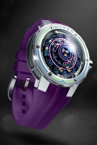 Orologio automatico in silicone Orbiter - Viola e argentato - Nubeo