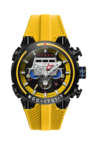 Orologio al quarzo in gomma Deimos - Giallo e nero - Nubeo