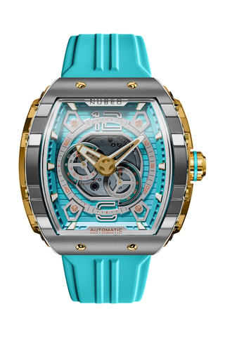 Orologio automatico in gomma Magellan - Turchese e grigio - Nubeo