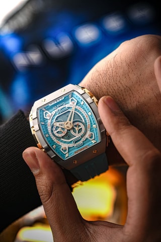 Orologio automatico in gomma Magellan - Turchese e grigio - Nubeo