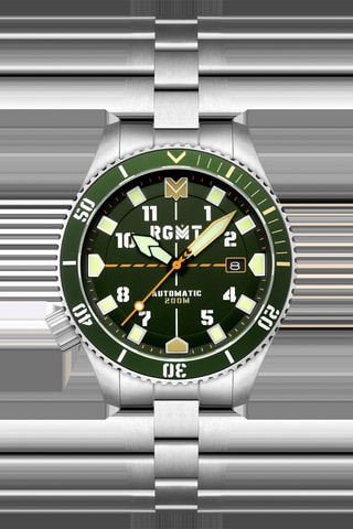Orologio automatico in acciaio Recon Diver - Argentato e verde - RGMT