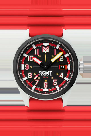 Orologio automatico in silicone Defender - Rosso e nero - RGMT