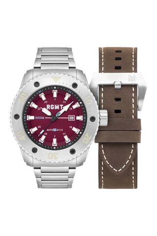 Cofanetto orologio automatico e cinturini in pelle e in acciaio All-Brite
