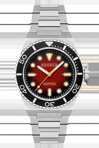 Orologio automatico in acciaio Farina - Argentato e rosso - Cadola