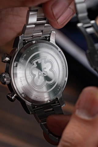Orologio automatico in acciaio Heinrich Swiss multifonctions Limited Edition - Cronografo - Argentato e nero