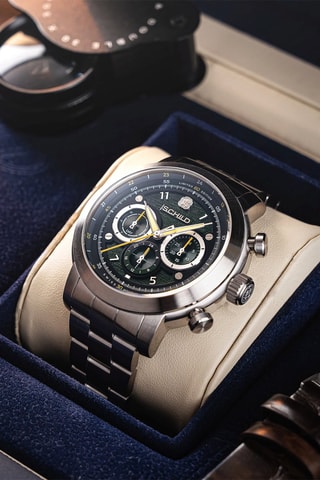 Orologio automatico in acciaio Heinrich Swiss multifonctions Limited Edition - Cronografo - Argentato e nero