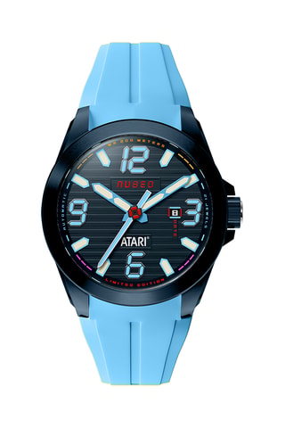 Orologio automatico in gomma Torrent - Celeste e nero - Nubeo