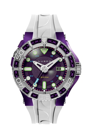 Orologio automatico in silicone Manta - Argentato e viola - Nubeo