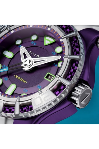 Orologio automatico in silicone Manta - Argentato e viola - Nubeo