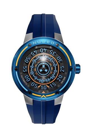 Orologio automatico in silicone Orbiter - Navy e argentato - Nubeo