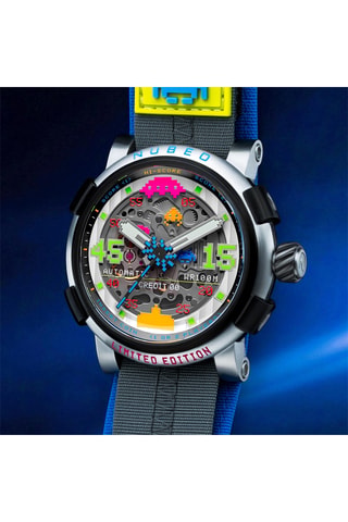 Cofanetto orologio automatico e cinturini in acciaio e ? Orion - Argentato e nero - Nubeo