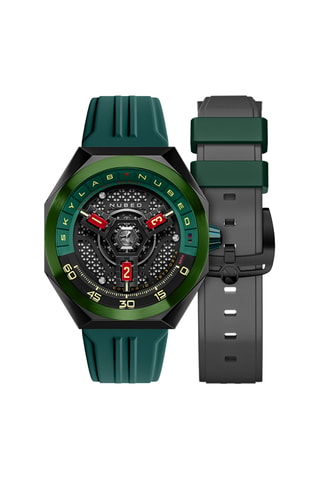 Cofanetto orologio automatico e cinturini in gomma Skylab - Verde e nero - Nubeo