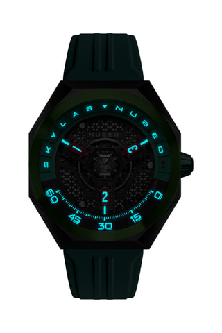 Cofanetto orologio automatico e cinturini in gomma Skylab - Verde e nero - Nubeo