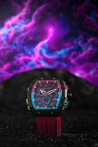 Orologio al quarzo in gomma Magellan - Cronografo - Rosa e nero - Nubeo