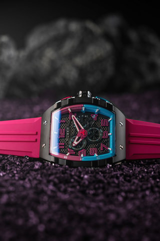 Orologio al quarzo in gomma Magellan - Cronografo - Rosa e nero - Nubeo