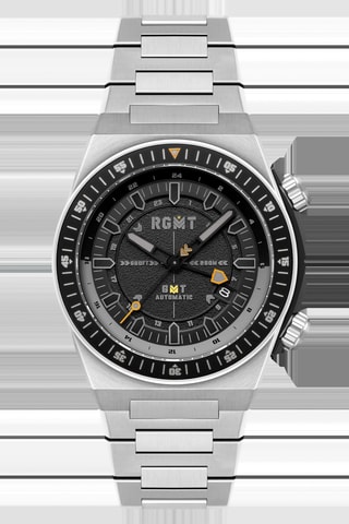 Orologio automatico in acciaio Marksman - GMT - Argentato e nero - RGMT