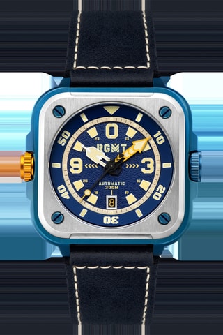Orologio automatico in pelle Pershing - Navy e argentato - RGMT
