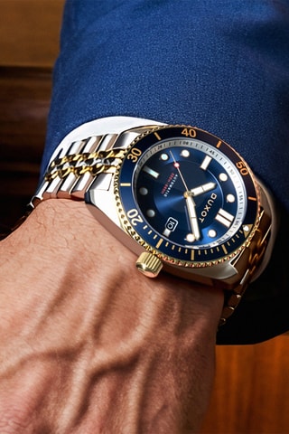 Orologio automatico in acciaio Tortuga - Argentato e dorato - Duxot
