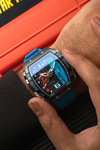 Orologio automatico in gomma Magellan - Celeste e nero - Nubeo