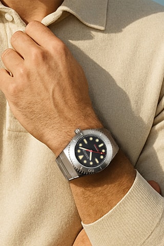 Orologio automatico in acciaio Farina - Argentato e nero - Cadola
