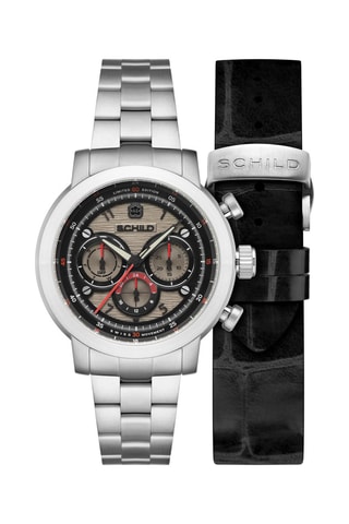 Orologio automatico in acciaio Heinrich Swiss multifonctions Limited Edition - Cronografo - Argentato e nero