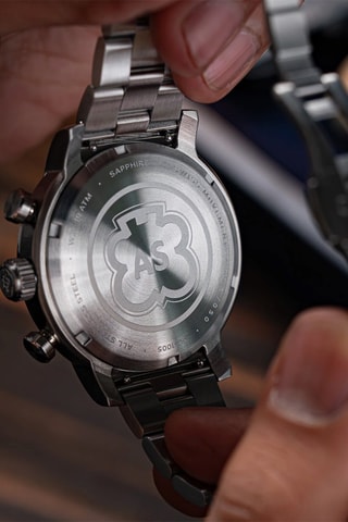 Orologio automatico in acciaio Heinrich Swiss multifonctions Limited Edition - Cronografo - Argentato e nero