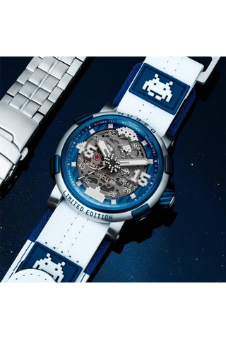 Cofanetto orologio automatico e cinturini in acciaio e ? Orion - Argentato e cobalto - Nubeo
