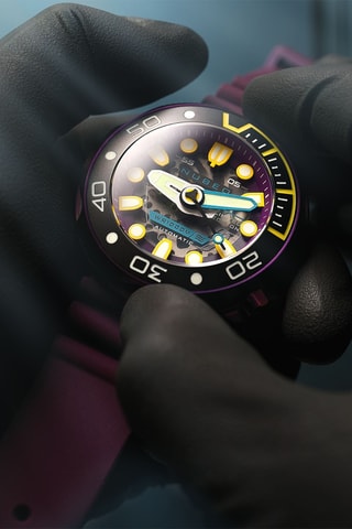 Orologio automatico in silicone Ventana - Viola e nero - Nubeo