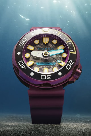 Orologio automatico in silicone Ventana - Viola e nero - Nubeo