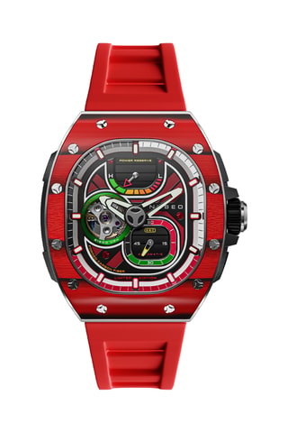 Orologio automatico in gomma Viper - Rosso e nero - Nubeo