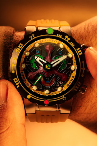 Orologio al quarzo in gomma Opportunity - Giallo e nero - Nubeo