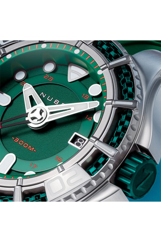 Orologio automatico in silicone Manta - Verde e argentato - Nubeo