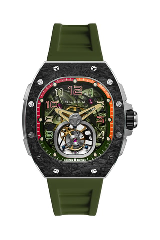 Orologio meccanico in gomma Viper - Verde oliva e nero - Nubeo