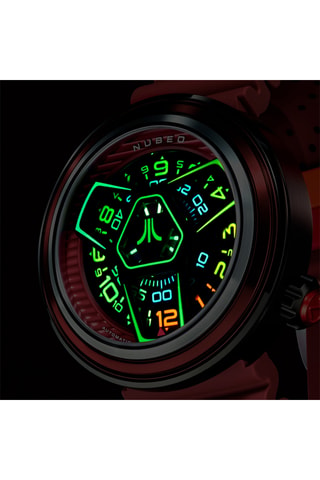 Orologio automatico in gomma Ventana - Bordeaux e nero - Nubeo