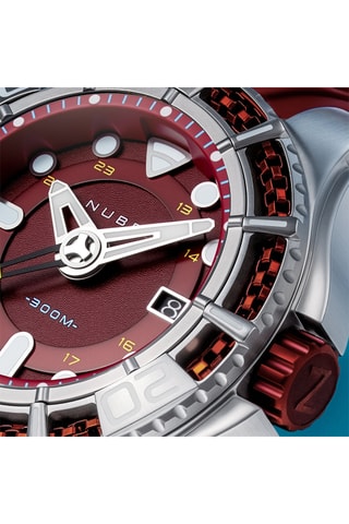 Orologio automatico in silicone Manta - Bordeaux e argentato - Nubeo