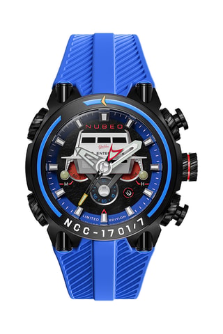 Orologio al quarzo in gomma Deimos - Navy e nero - Nubeo