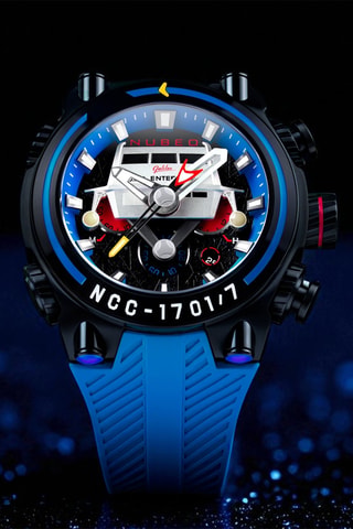 Orologio al quarzo in gomma Deimos - Navy e nero - Nubeo