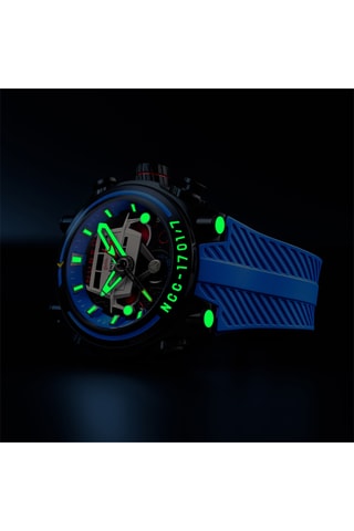 Orologio al quarzo in gomma Deimos - Navy e nero - Nubeo