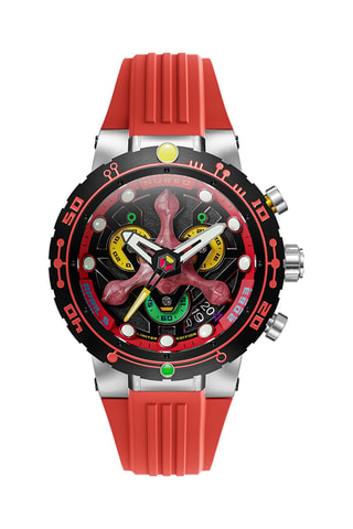 Orologio al quarzo in gomma Opportunity - Rosso e nero - Nubeo